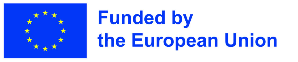 Flag of European Union and text "Funded by the European Union"